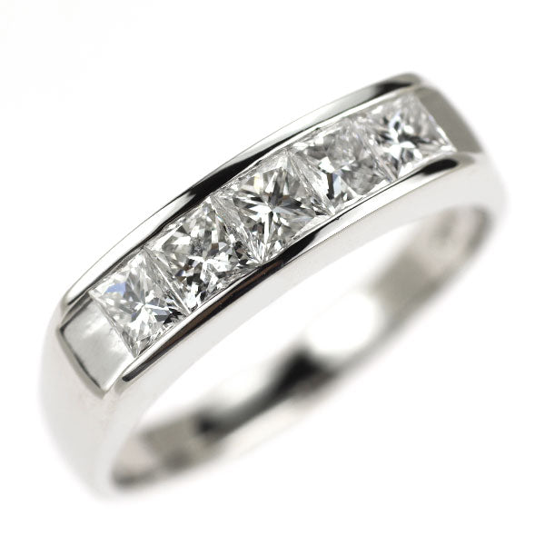 Pt900 プリンセスカット ダイヤモンド リング 1.01ct 一文字