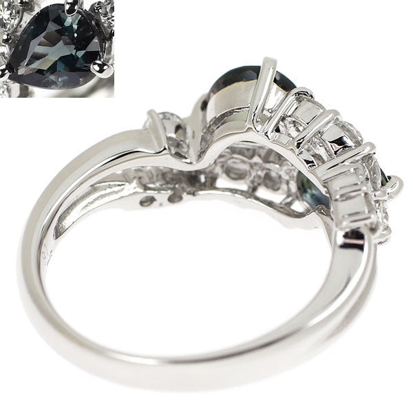 Pt900 カラーチェンジサファイア ダイヤモンド リング 1.686ct D0.67ct