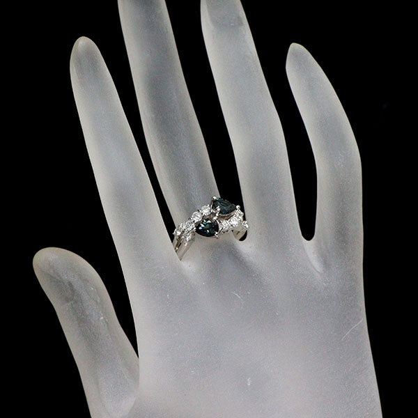 Pt900 カラーチェンジサファイア ダイヤモンド リング 1.686ct D0.67ct