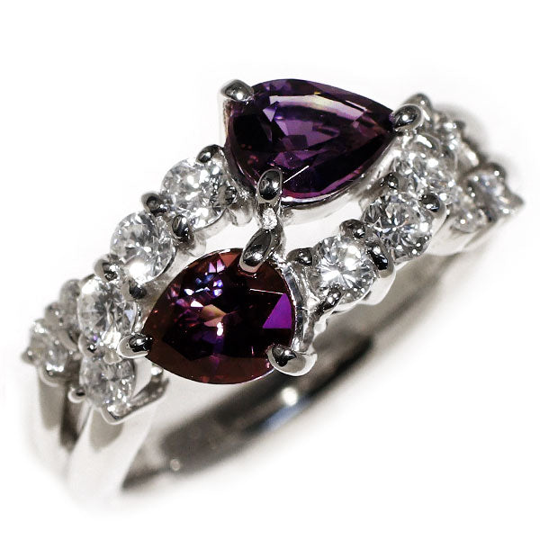 Pt900 カラーチェンジサファイア ダイヤモンド リング 1.686ct
