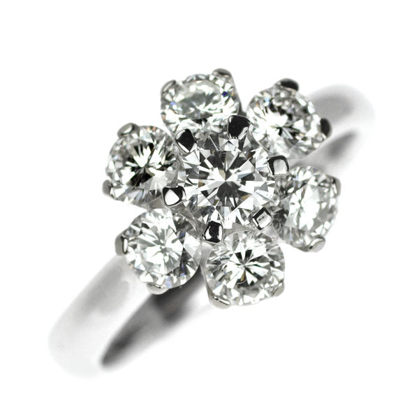 Pt900 ダイヤモンド リング 0.336ct D1.20ct フラワー