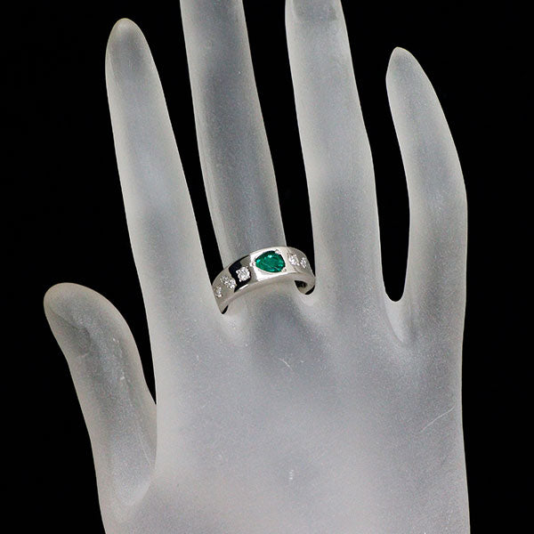 Pt900 エメラルド ダイヤモンド リング 0.44ct D0.26ct