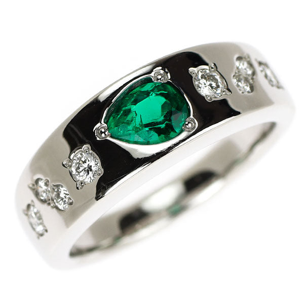 Pt900 エメラルド ダイヤモンド リング 0.44ct D0.26ct
