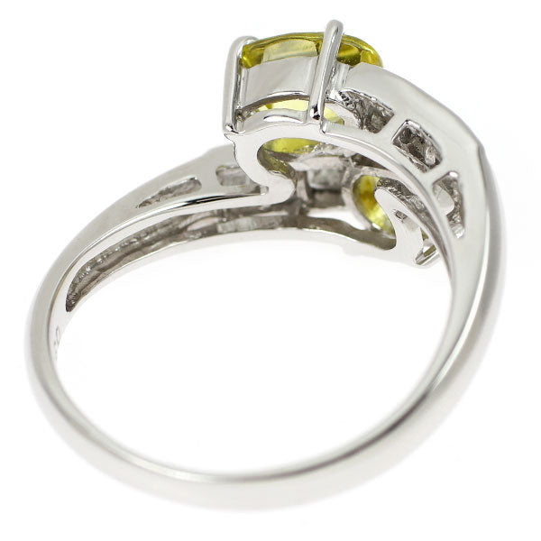 Pt900 カナリー トルマリン ダイヤモンド リング 1.70ct D0.35ct