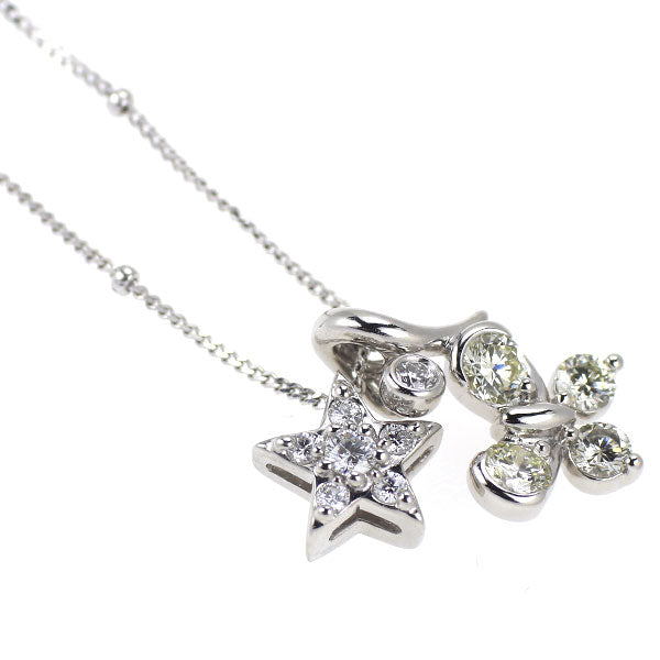 小寺智子 Pt900/ Pt850 ダイヤモンド ペンダントネックレス 0.50ct 蝶 星
