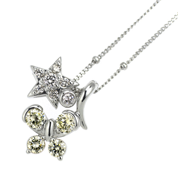 小寺智子 Pt900/ Pt850 ダイヤモンド ペンダントネックレス 0.50ct 蝶 星