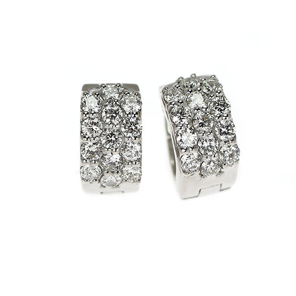 K18WG ダイヤモンド フープ ピアス 0.52ct パヴェ
