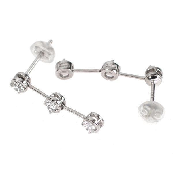 Pt900 ダイヤモンド ピアス 0.60ct スリーストーン