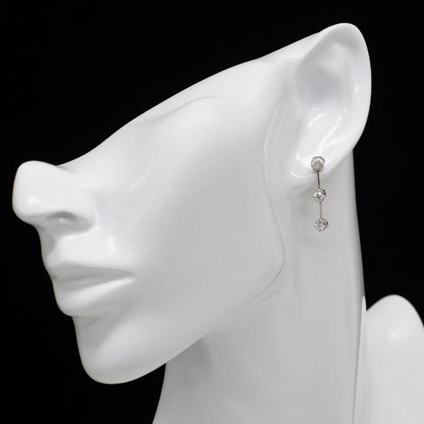 Pt900 ダイヤモンド ピアス 0.60ct スリーストーン