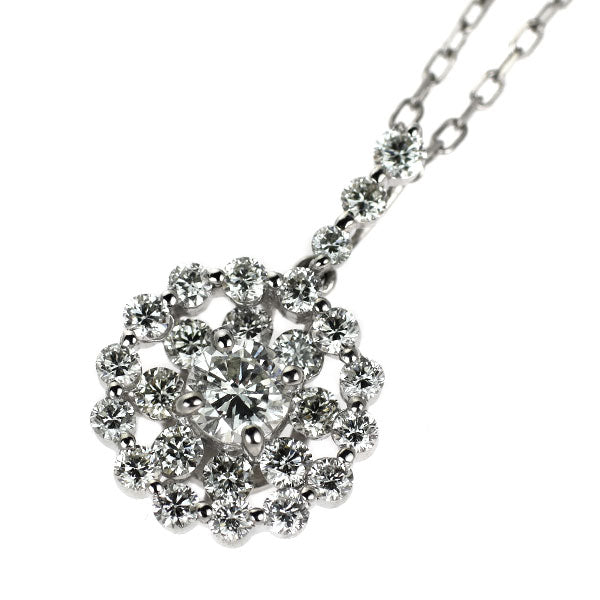Pt900/ Pt850 ダイヤモンド ペンダントネックレス 0.19ct D0.52ct