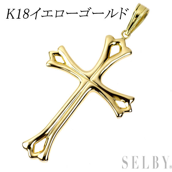 K18YG ペンダントトップ  クロスフローリー