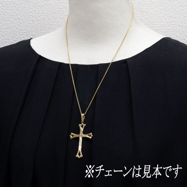 K18YG ペンダントトップ  クロスフローリー