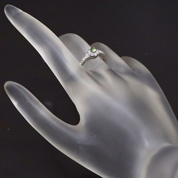 希少 Pt900 デマントイドガーネット ダイヤモンド リング 0.16ct D0.22ct