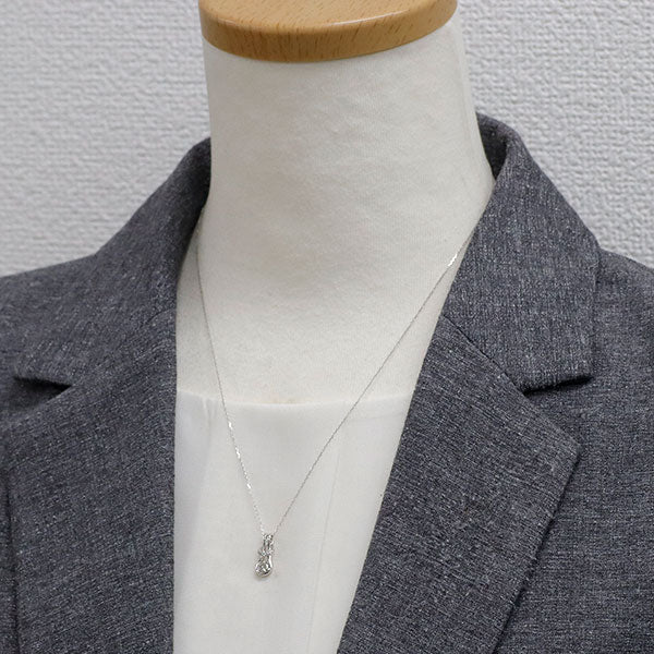 K18WG ダイヤモンド ペンダントネックレス 0.17ct D0.03ct