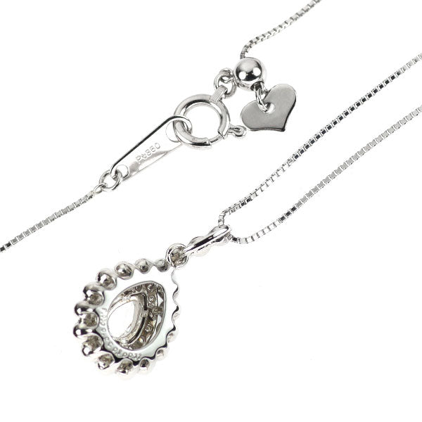 Pt950/ Pt850 ペアシェイプローズカット ダイヤモンド ペンダントネックレス 0.26 D0.21ct