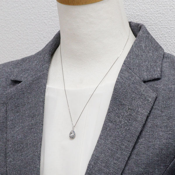 Pt950/ Pt850 ペアシェイプローズカット ダイヤモンド ペンダントネックレス 0.26 D0.21ct