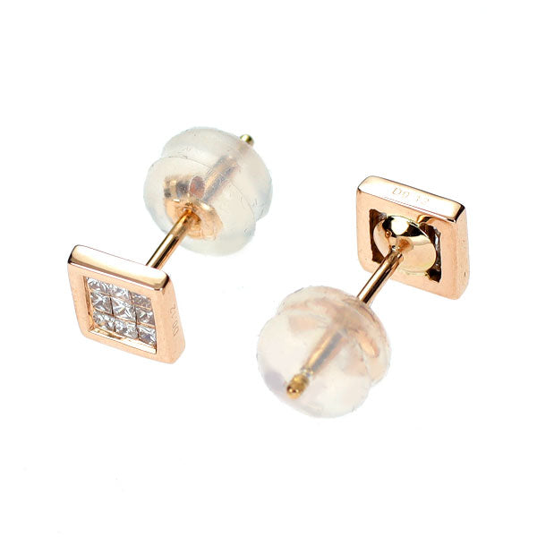 K18PG ダイヤモンド ピアス 0.24ct  ミステリーセッティング