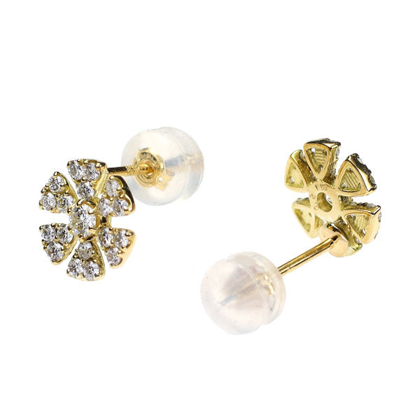 K18YG ダイヤモンド ピアス 0.40ct フラワー