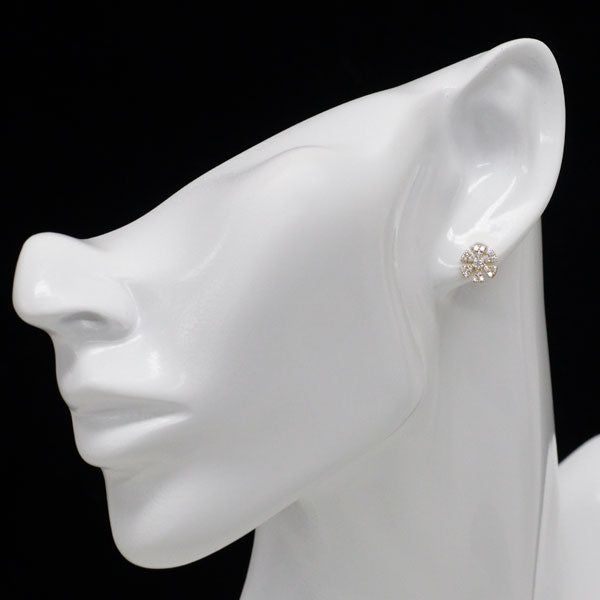 K18YG ダイヤモンド ピアス 0.40ct フラワー