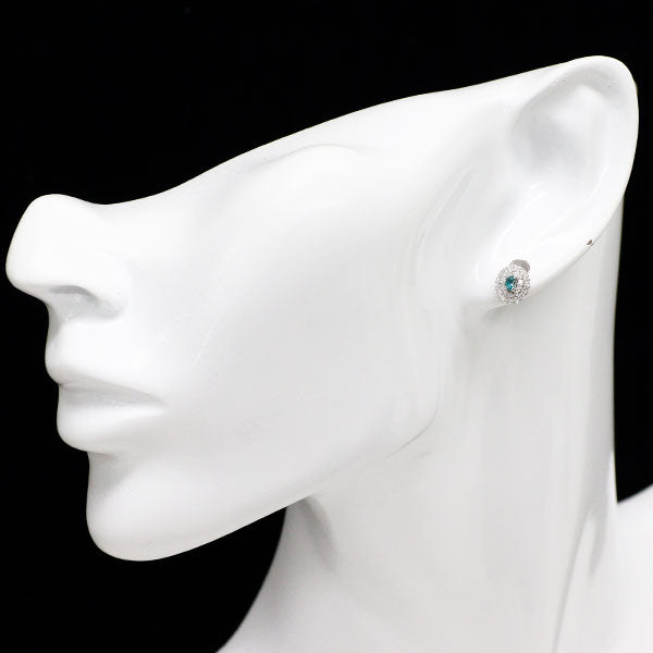 新品 Pt900 ブラジル産 パライバトルマリン ダイヤモンド ピアス 0.14ct D0.36ct【エスコレ】