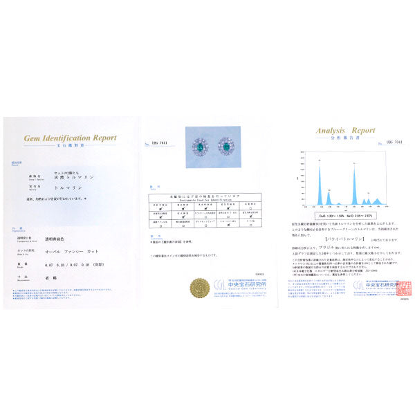 新品 Pt900 ブラジル産 パライバトルマリン ダイヤモンド ピアス 0.14ct D0.36ct【エスコレ】