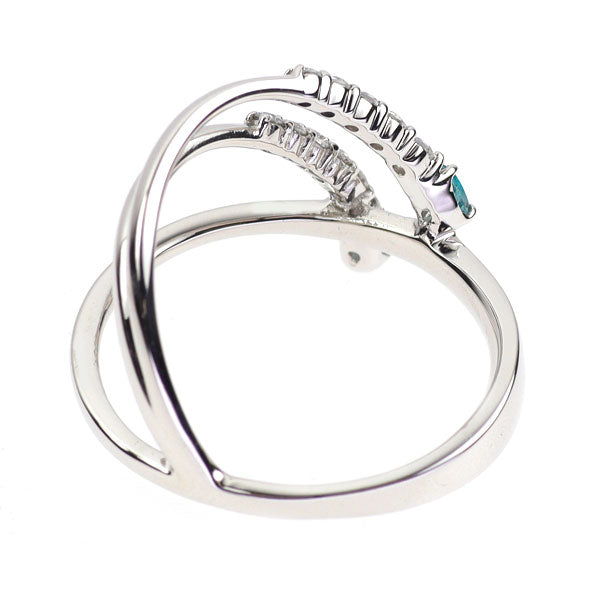 希少 Pt950 グランディディエライト ダイヤモンド リング 0.12ct D0.19ct