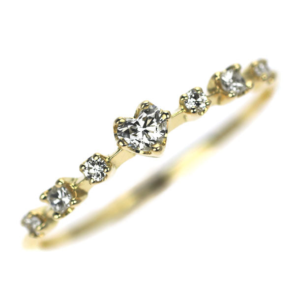 アーカー/ahkah K18YG ハートシェイプ ダイヤモンド リング 0.15ct レメディ