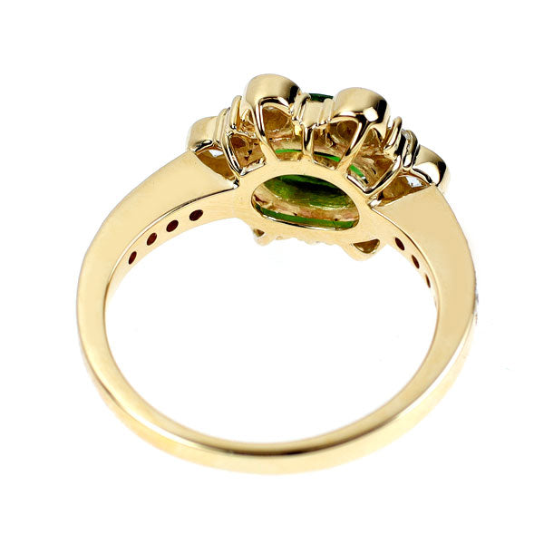 K18YG クロム トルマリン ダイヤモンド リング 0.98ct D0.64ct
