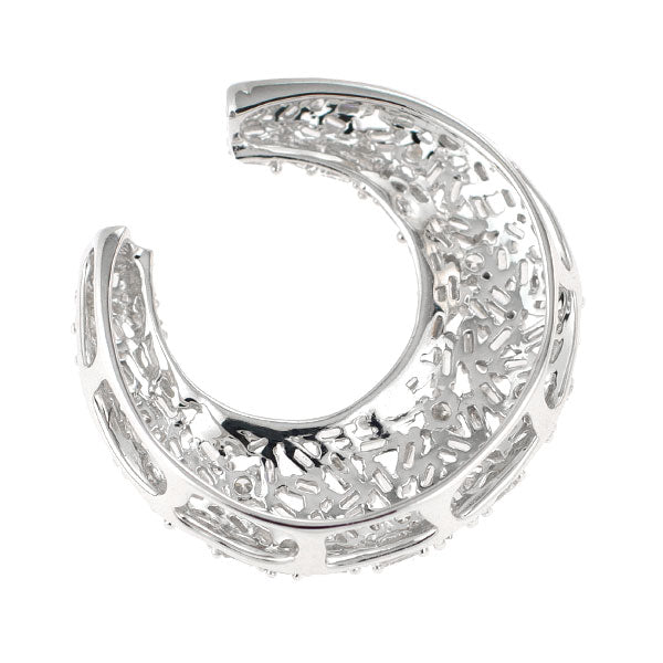 K18WG ダイヤモンド ペンダントトップ 0.50ct 馬蹄 三日月