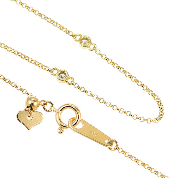 K18YG ダイヤモンド ネックレス 0.18ct ステーション
