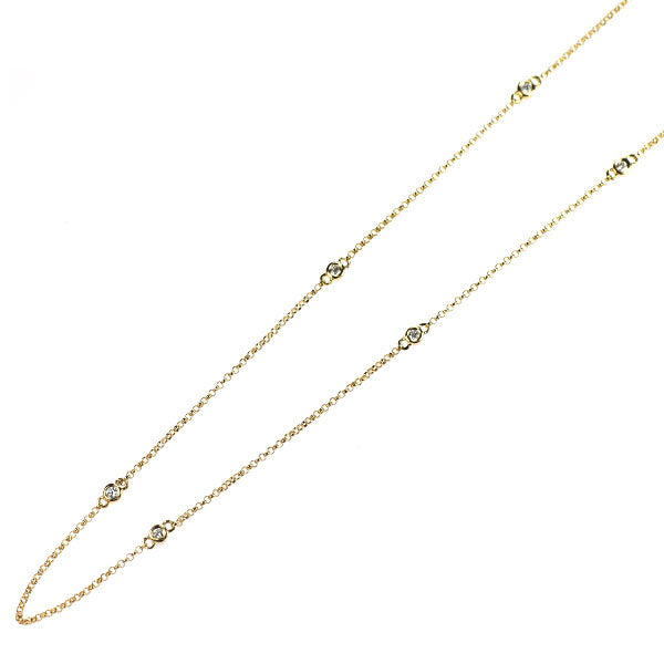 K18YG ダイヤモンド ネックレス 0.18ct ステーション