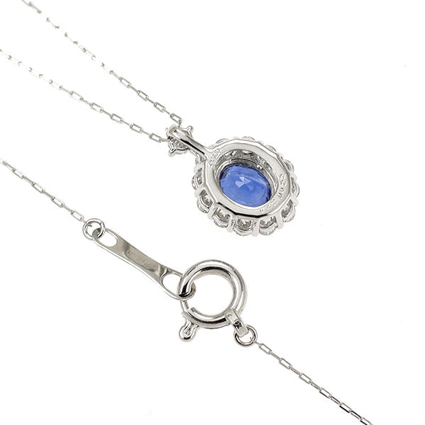 Pt900/ Pt850 サファイア ダイヤモンド ペンダントネックレス 0.43ct D0.22ct