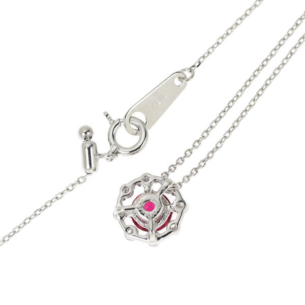 K18WG ピンクトルマリン ダイヤモンド ペンダントネックレス 0.51ct D0.14ct