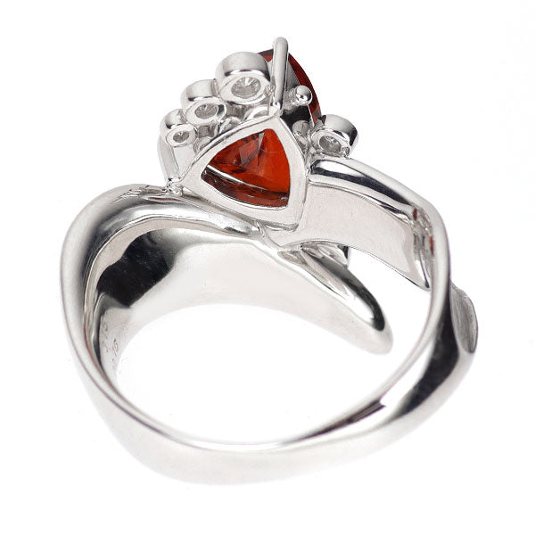 K18WG スペサルティンガーネット ダイヤモンド リング 3.15ct D0.16ct