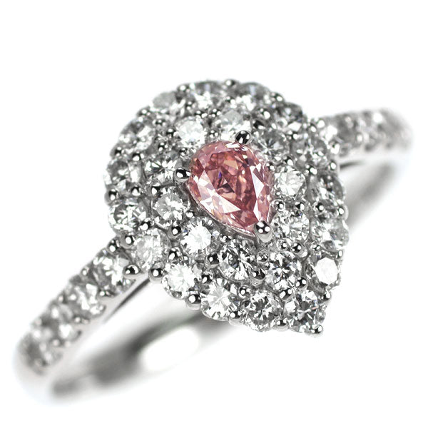 希少 Pt950 天然ピンクダイヤモンド リング 0.176ct FOP SI1 D0.70ct