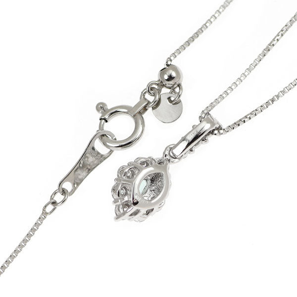 Pt900/ Pt850 パライバトルマリン ダイヤモンド ペンダントネックレス 0.08ct D0.22ct