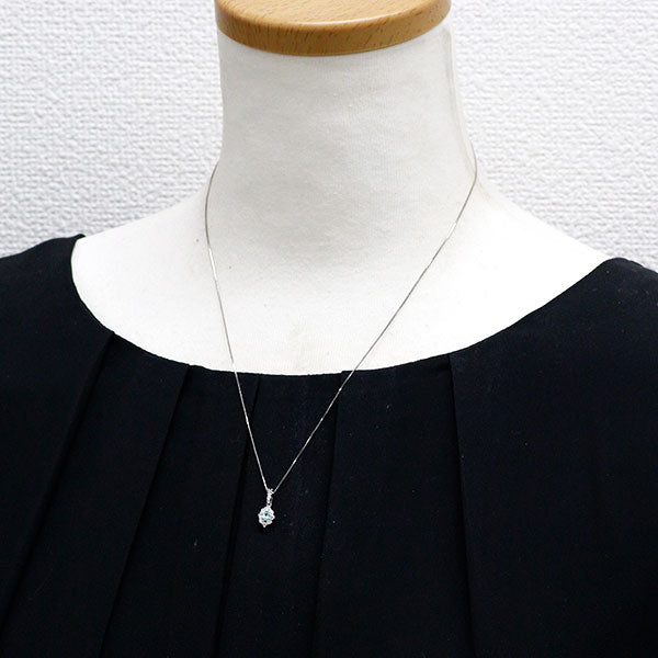 Pt900/ Pt850 パライバトルマリン ダイヤモンド ペンダントネックレス 0.08ct D0.22ct
