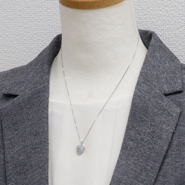Pt900/ Pt850 パライバ トルマリン ダイヤモンド ペンダントネックレス 0.20ct D0.11ct