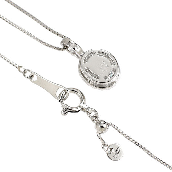 Pt900/ Pt850 パライバトルマリン ダイヤモンド ペンダントネックレス 0.29ct D0.12ct