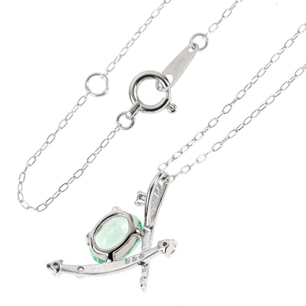 K18WG パライバトルマリン ダイヤモンド ペンダントネックレス 0.58ct D0.05ct