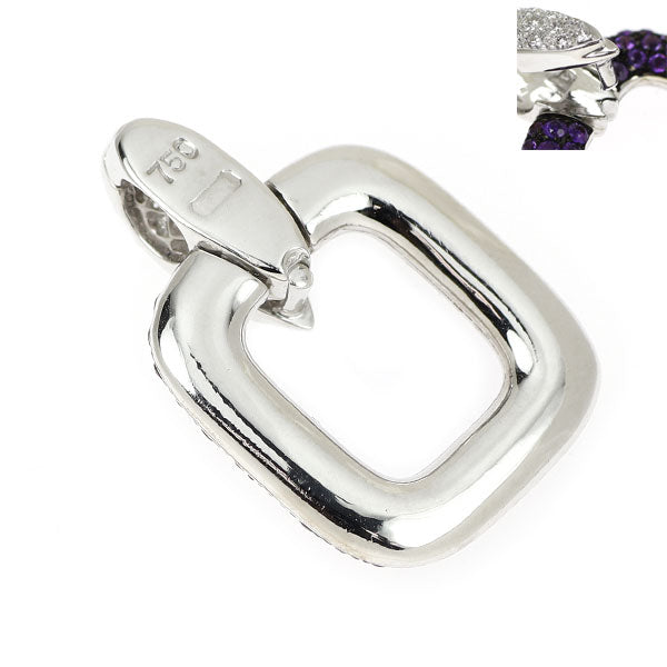 ロドニーレイナー ブラックメッキ/ K18WG アメジスト ダイヤモンド ペンダントトップ