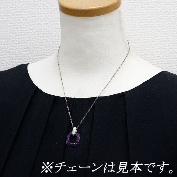 ロドニーレイナー ブラックメッキ/ K18WG アメジスト ダイヤモンド ペンダントトップ