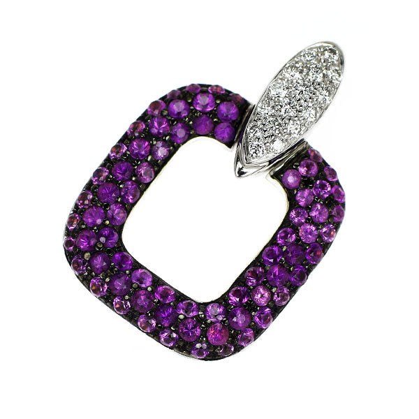 ロドニーレイナー ブラックメッキ/ K18WG アメジスト ダイヤモンド