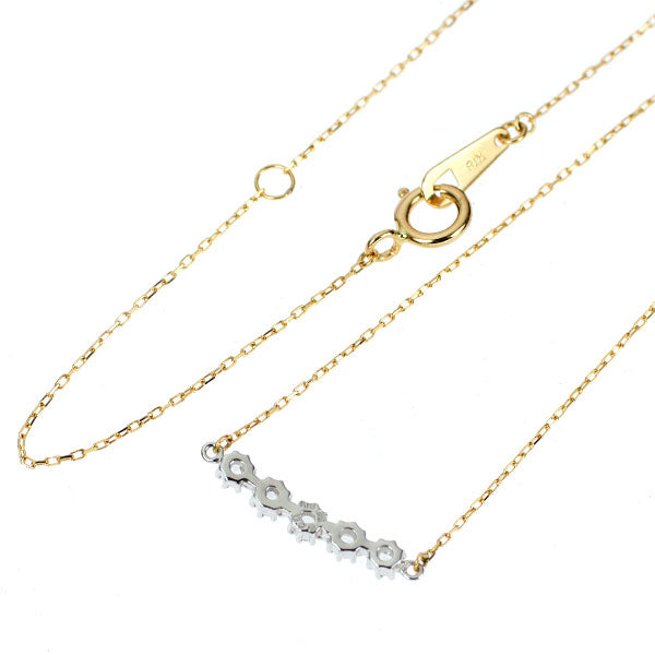 K18YG/WG ローズカット ダイヤモンド ペンダントネックレス 0.09ct