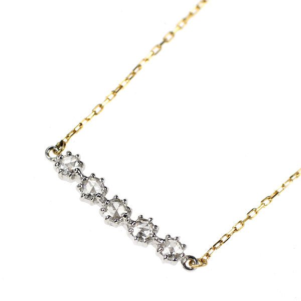 K18YG/WG ローズカット ダイヤモンド ペンダントネックレス 0.09ct