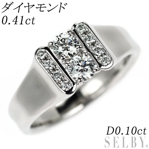 Pt900 ダイヤモンド リング 0.41ct D0.10ct