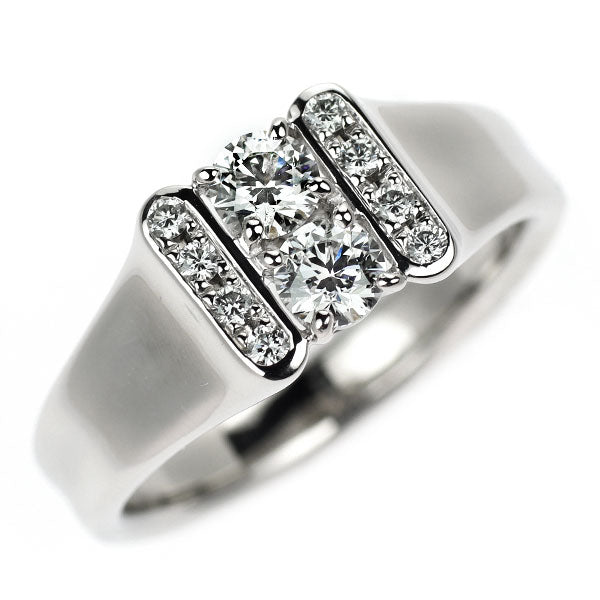 Pt900 ダイヤモンド リング 0.41ct D0.10ct