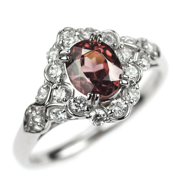Pt900 ピンクジルコン ダイヤモンド リング 1.75ct D0.43ct