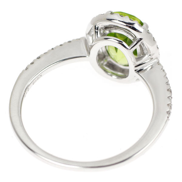 K18WG ペリドット ダイヤモンド リング 2.12ct D0.20ct