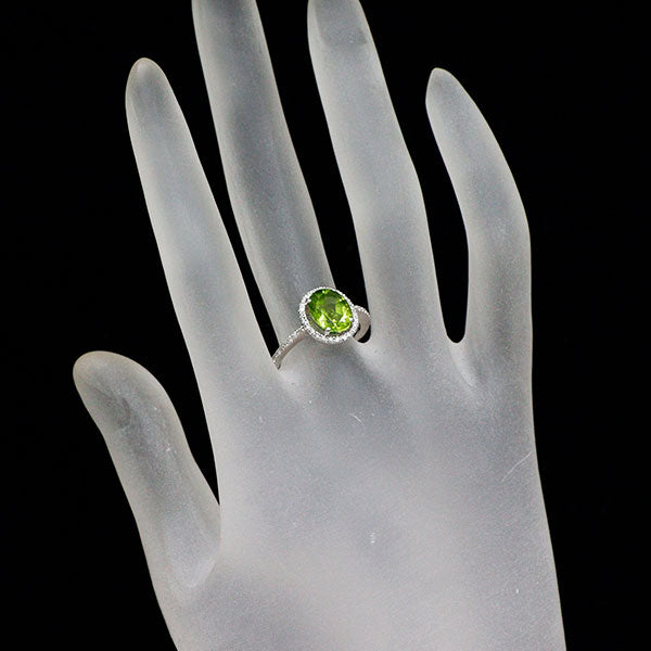 K18WG ペリドット ダイヤモンド リング 2.12ct D0.20ct — セルビー